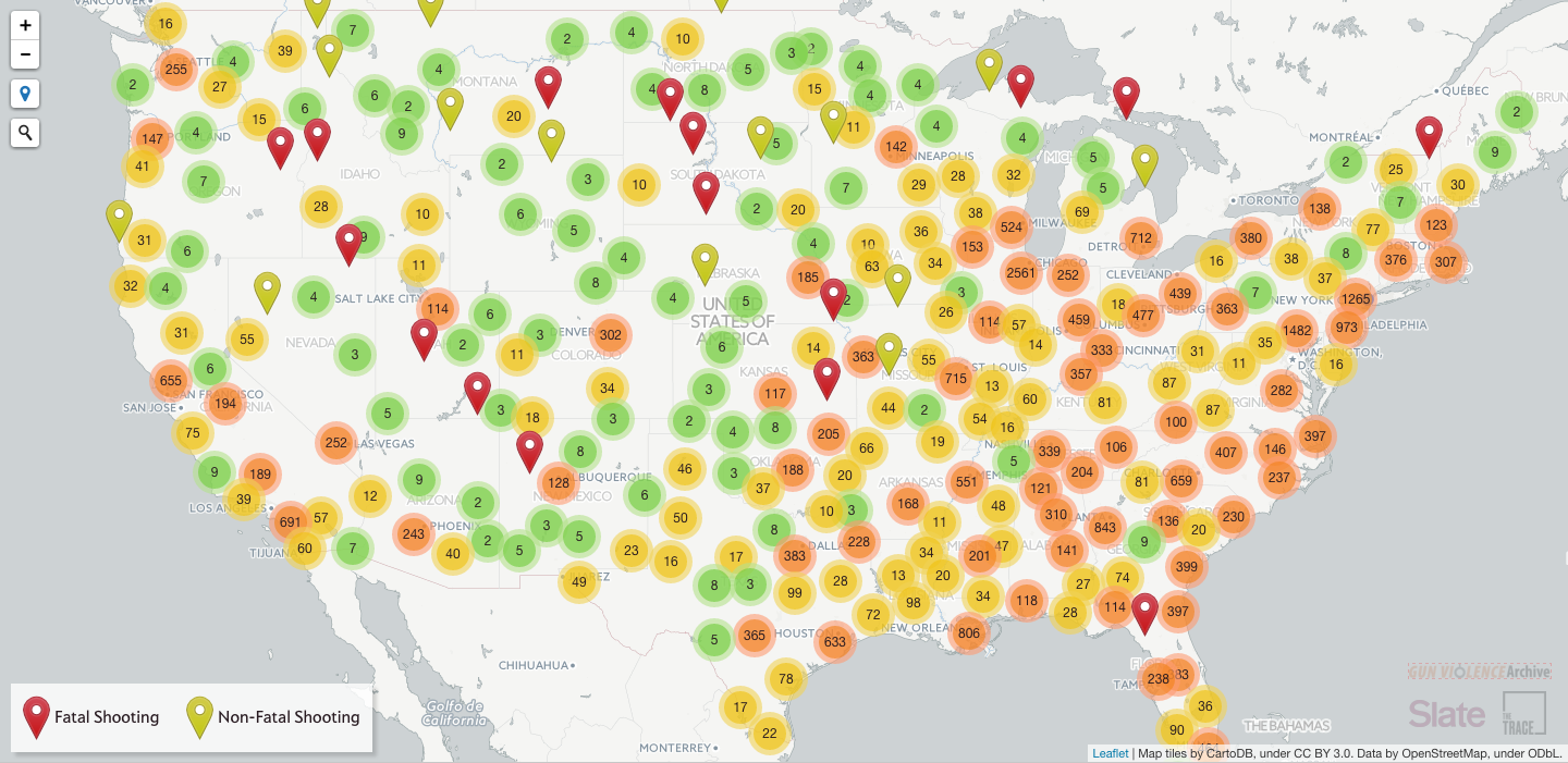  Gun  Deaths Map How Many People Have Been Shot Near You 